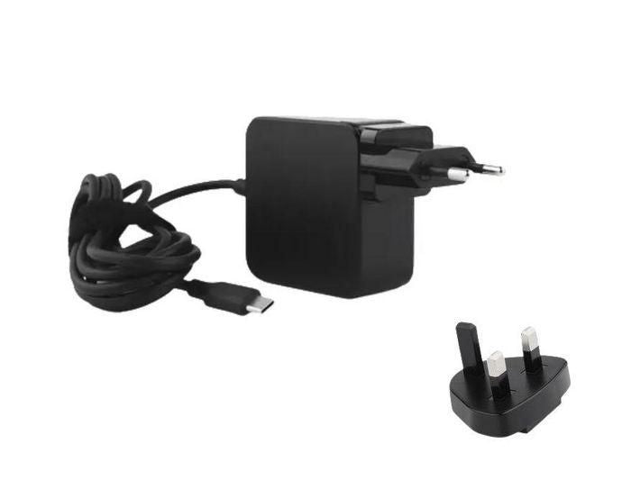 CoreParts USB-C Power Adapter 65W GaN, 5V2.4A-20V3.2A USB PD Plug:USB-C EU & UK Wall - 5V 2.4A, 5.2V 3A,9V3A, 12V3A, 14.5V2A, 15V3A,