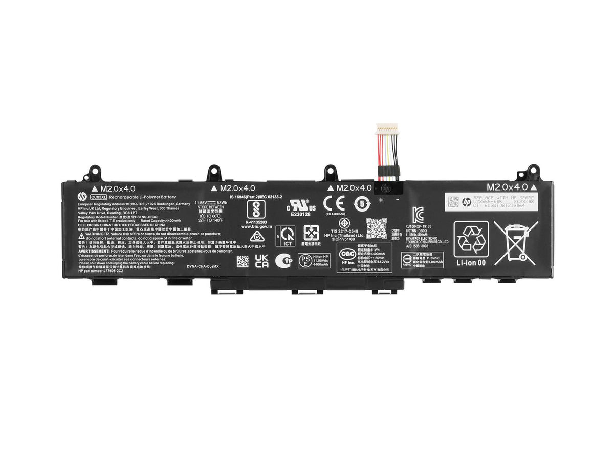 HP Battery 3C 53Wh 4.59Ah Li-Ion CC03053XL-PL L78555-005, Battery, 33.8 cm (13.3"), HP, EliteBook 830 G7