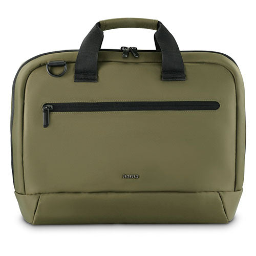 Hama Ultra Lightweight Laptop Bag, Up to 16.2", Padded Compartment, Front Pocket, Trolley Strap, Water-Repellent, Eco-Friendly, Olive Green