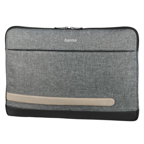 Hama Terra Laptop Sleeve, Up to 15.6", Padded Compartment, Front Pocket, Grey