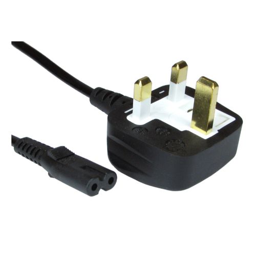 Euro IT UK Power Lead, Figure 8, Moulded Plug, 1.8 Metres