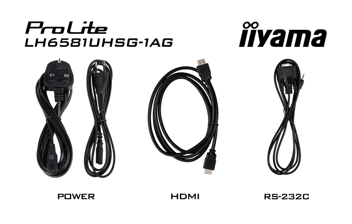 iiyama LH6581UHSG-1AG Signage Display Digital signage flat panel 163.8 cm (64.5") Wi-Fi 500 cd/m² 4K Ultra HD White Built-in processor Android 24/7