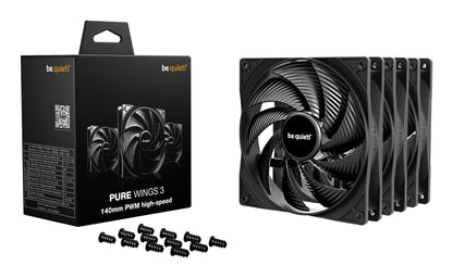 be quiet! Pure Wings 3 140mm | PWM high-speed Triple Pack Computer case Fan 14 cm Black 3 pc(s)