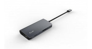 LMP USB-C mini Dock, HDMI, 3x USB 3.0, Ethernet, SD/MicroSD, USB-C charging, Aluminium Housing, Space gr