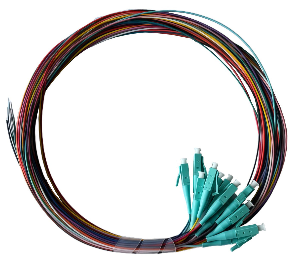 Lanview Pigtail LC/UPC 50/125 OM3, 0.9mm, 2meters PVC(Grade C) Easy strip 12 colors 12pcs/pack Fibre Patch Cable