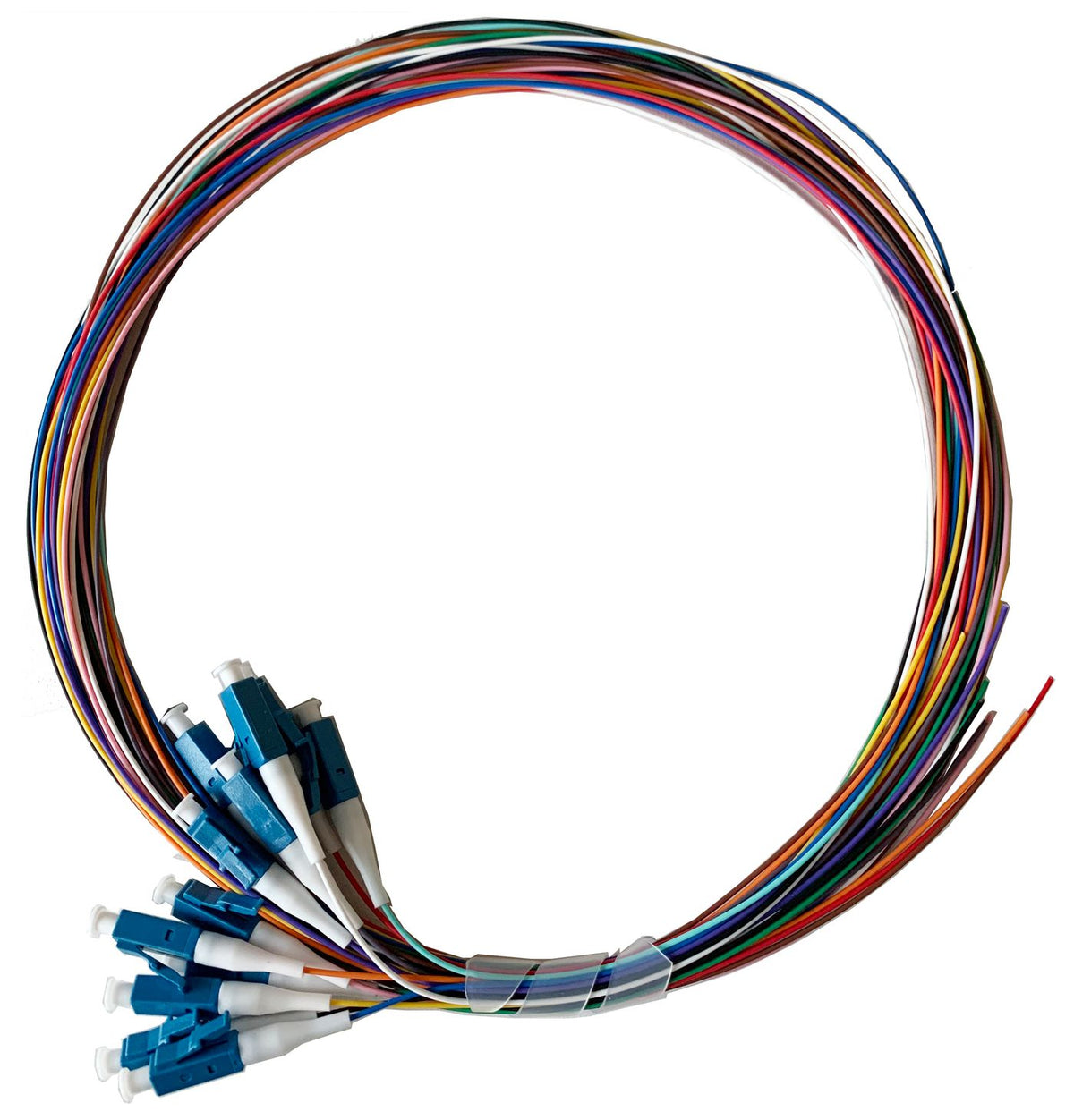 Lanview Pigtail LC/UPC 9/125 OS2, 0.9mm, 1.5meters LSZH(Grade C) Tight Buffer 12 colors 12pcs/pack Fibre Patch Cable