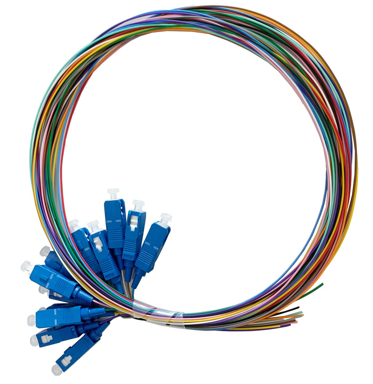 Lanview Pigtail SC/UPC 9/125 OS2 G657A1, 0.9mm, 2meters PVC(Grade C) Easy strip 12 colors 12pcs/pack Fibre Patch Cable
