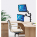 Manhattan Dual Desk Mount for TV & Monitors (Full Motion Gas Spring), For screens 10" to 27", Clamp or Grommet Assembly, VESA compatibility: 75x75 and 100x100mm - check the dimensions of the four mounting holes on back of screen to ensure it fits, Max 8kg