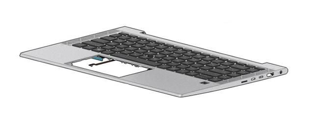 HP TOPCover W/KB CP+PS DEN M07089-081, Keyboard, 2.54 cm (1"), Danish, HP, EliteBook 840 G7