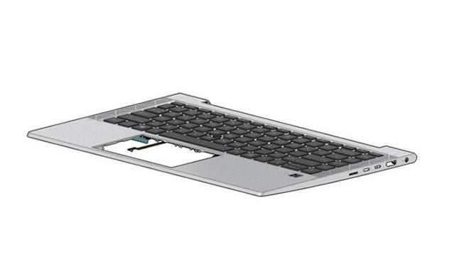 HP TOPCVR W/KB UMA BL PVCY UK M07132-031, Keyboard, 35.6 cm (14"), UK English, Keyboard backlit, HP, ZBook Firefly 14 G7