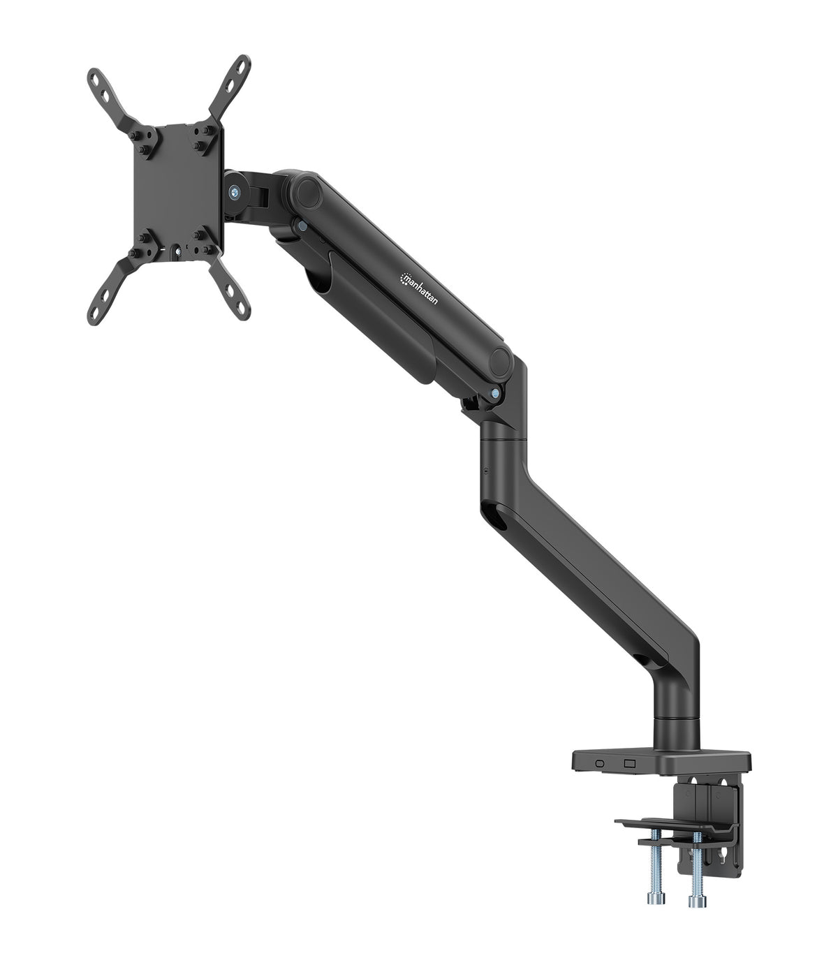 Manhattan Desk Mount for TV & Monitors (Full Motion Spring),For screens 13" to 42",C-Clamp or Grommet Assembly,VESA compatibility:all between 75x75mm to 200x200mm -check the dimensions of the four mounting holes on back of screen to ensure it fits,Max 20k