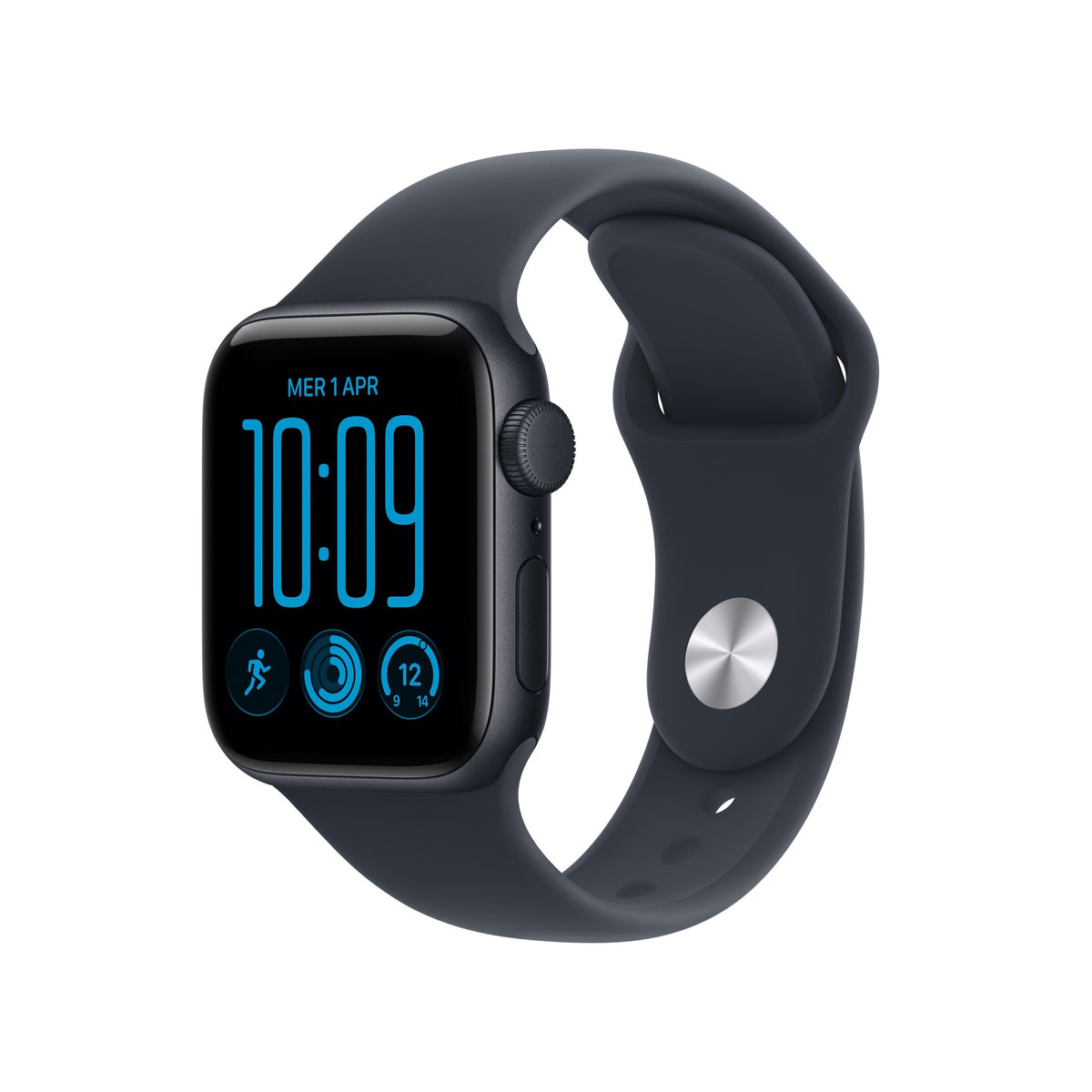 Apple Watch SE (3nd generation) SE 3 GPS 40mm Midnight Aluminium Case with Navy Blue Sport Band - S/M