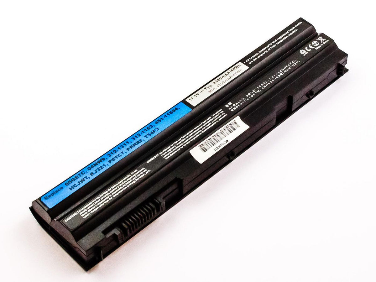 CoreParts Laptop Battery for Dell 48.84Wh 11.1V 4400mAh 49Wh 6 Cell Li-ion 11.1V 4.4Ah 451-12134, HTX4D, Dell Latitude E6540 and E6440, HMYXT,