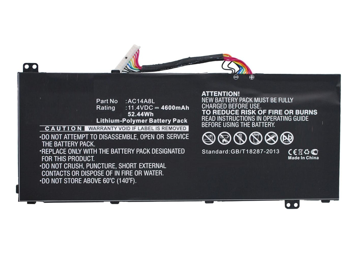 CoreParts Laptop Battery for Acer 52.44Wh 11.4V 4600mAh 52Wh Li-Pol 11.4V 4600mAh Black, Aspire V15 Nitro, Aspire VN7, Aspire VN7-571,