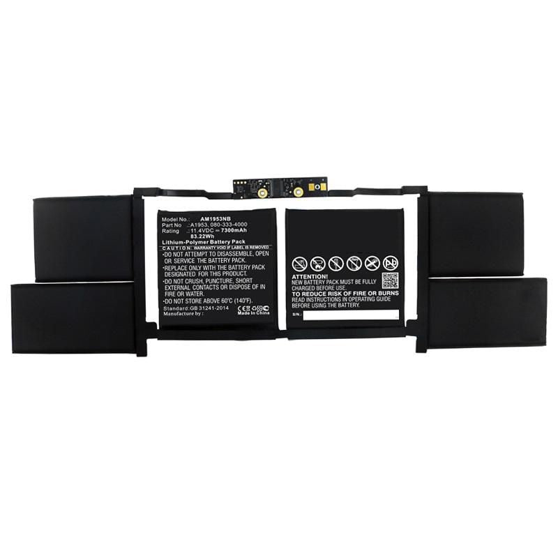 CoreParts Laptop Battery for Apple 81.00Wh 11.4V 7100mAh 83WH 6 Cell Li-Pol 11.4V 7300mAh, MacBook Pro 15" Touch BAR A1990 mid 2018 - 2019