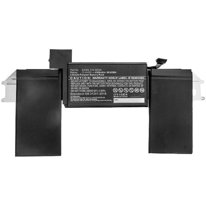 CoreParts Laptop Battery for Apple 49.02Wh 11.4V 4300mAh Laptop Battery for MacBook 49.02Wh Li-Polymer 11.4V 4300mAh for Apple MacBook Air