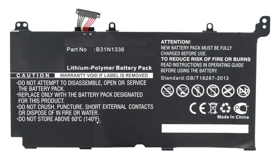 CoreParts Laptop Battery for Asus 44.46Wh 11.4V 3900mAh 44.46Wh Li-Pol 11.4V 3900mAh Black, R553LF, R553LN, R553LN-DM123H, R553LN-DM553H,