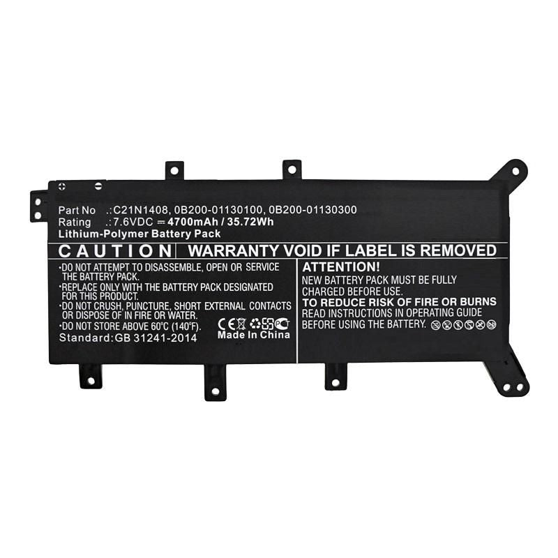 CoreParts Laptop Battery for Asus 28.88Wh 7.6V 3800mAh 31Wh Li-Pol 7.6V 4100mAh Black for Asus Notebook, Laptop A555LJ, A555LJ-DM941T,