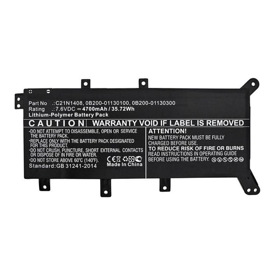 CoreParts Laptop Battery for Asus 28.88Wh 7.6V 3800mAh 31Wh Li-Pol 7.6V 4100mAh Black for Asus Notebook, Laptop A555LJ, A555LJ-DM941T,