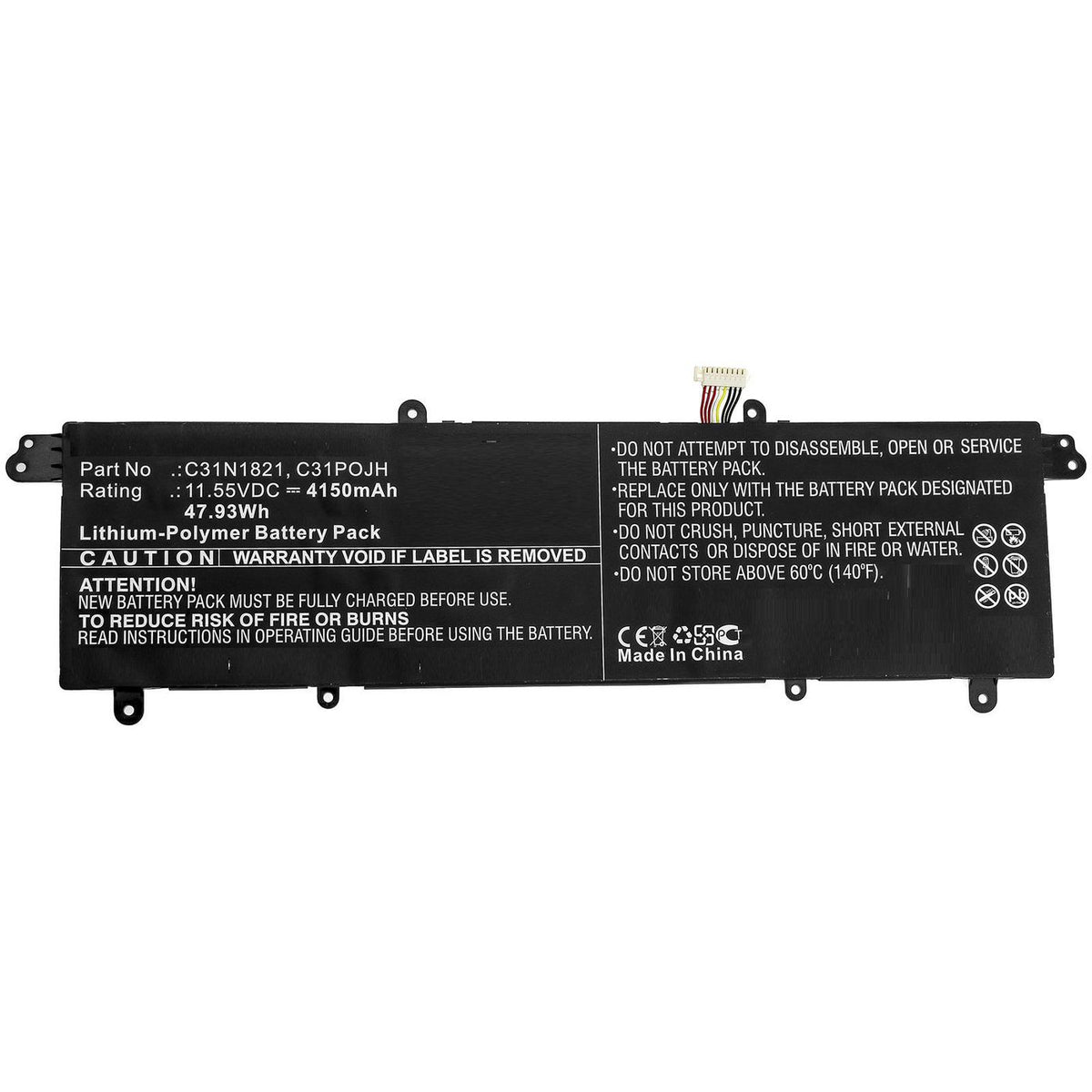 CoreParts Laptop Battery for Asus 47.93Wh 11.55V 4150mAh 48Wh Li-Pol 11.55V 4150mAh for ASUS, UX3000XN, UX392FA, UX392FN-2B, Vivobook 14