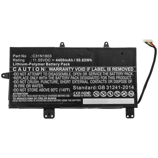 CoreParts Laptop Battery for Asus 50.82Wh 11.55V 4400mAh 50.82Wh Li-Polymer 11.55V 4400mAh for Asus UX480FD UX450FD,ZenBook Pro 14 UX480