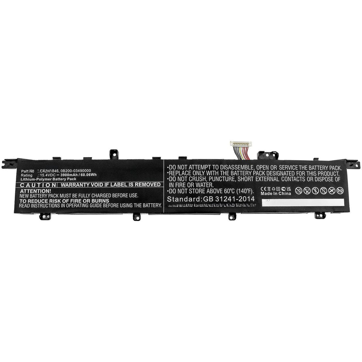 CoreParts Laptop Battery for Asus 60.06Wh 15.4V 3900mAh 60.06Wh Li-Polymer 15.4V 3900mAh for Asus UX581, UX581GV, ZenBook Duo Pro UX581GV
