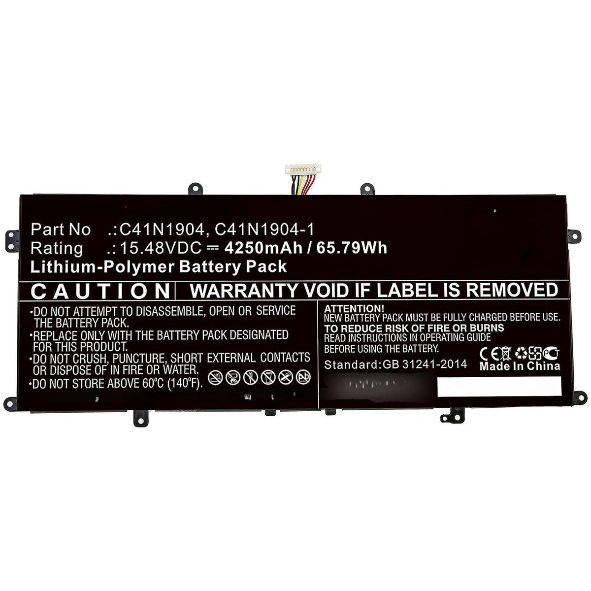 CoreParts Laptop Battery for Asus 49.28Wh 15.4V 3200mAh 49Wh Li-Polymer 15.4V 3200mAh for Asus Deluxe 14S, UX425IA, X435EA
