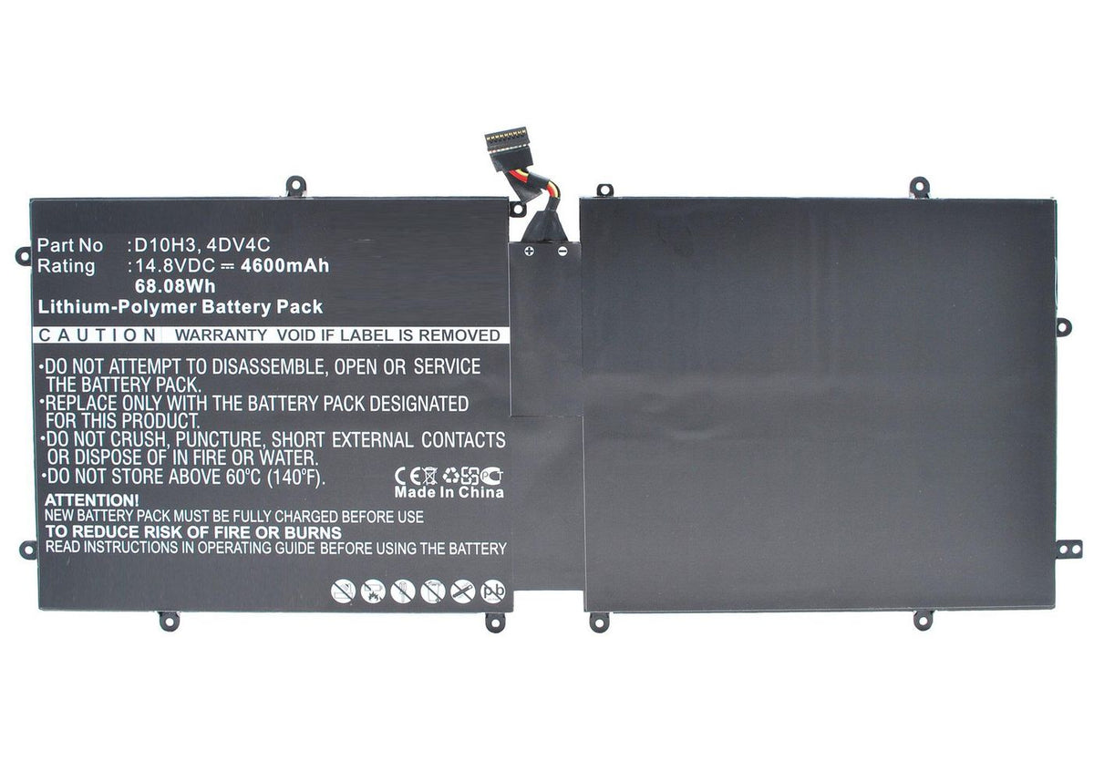 CoreParts Laptop Battery for Dell 68.08Wh 14.8V 4600mAh 68Wh Li-Pol 14.8V 4600mAh Black, XPS 18, XPS 18 1810, XPS 18 1820, XPS 18-1810