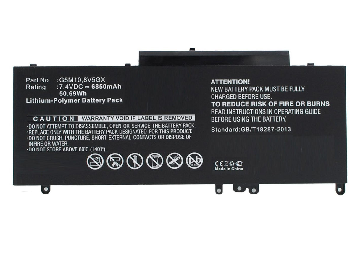 CoreParts Laptop Battery for Dell 42.92Wh 7.4V 5800mAh 43Wh Li-Pol 7.4V 5800mAh Black, Latitude 15 5000, Latitude 3150, Latitude 3160,