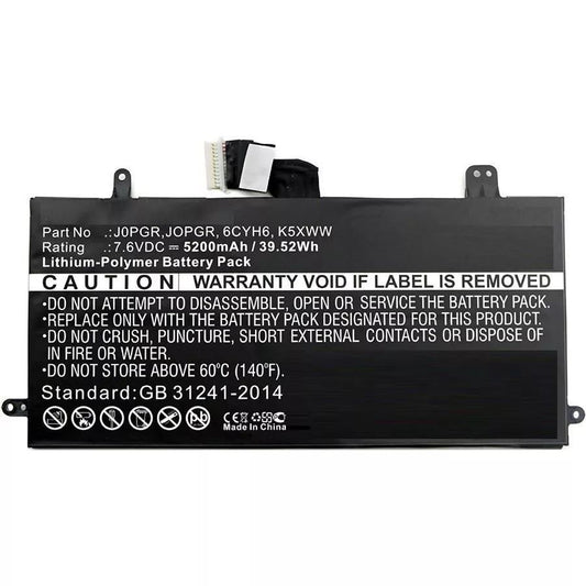 CoreParts Laptop Battery for Dell 32.00Wh 7.6V 4200mAh 32Wh Li-Pol 7.6V 4200mAh Black, Latitude 12 5285