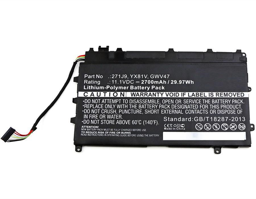 CoreParts Laptop Battery for Dell 24.42Wh 11.1V 2200mAh 24Wh Li-Pol 11.1V 2200mAh Black, Latitude 13 7000, Latitude 7350