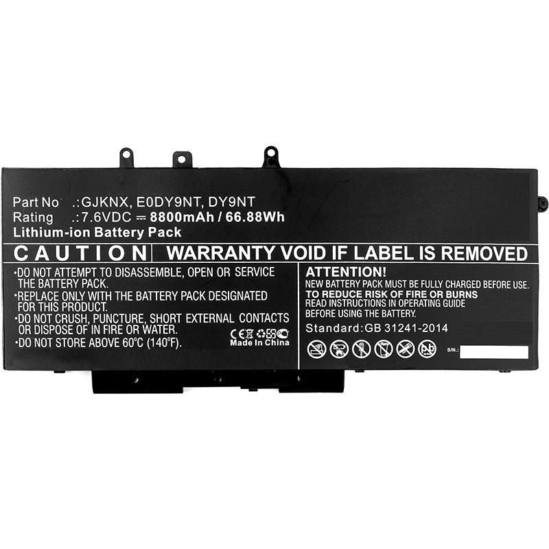 CoreParts Laptop Battery for Dell 62.32Wh 7.6V 8200mAh Laptop Battery for Dell 62.3Wh Li-Pol 7.6V 8200mAh