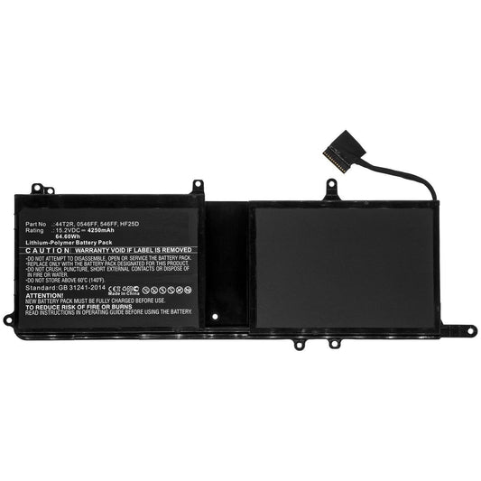 CoreParts Laptop Battery for Dell 64.60Wh 15.2V 4250mAh 64.60Wh Li-Pol 15.2V 4250mAh Black for DELL Notebook, Laptop Alienware 15 R3 Max-Q,