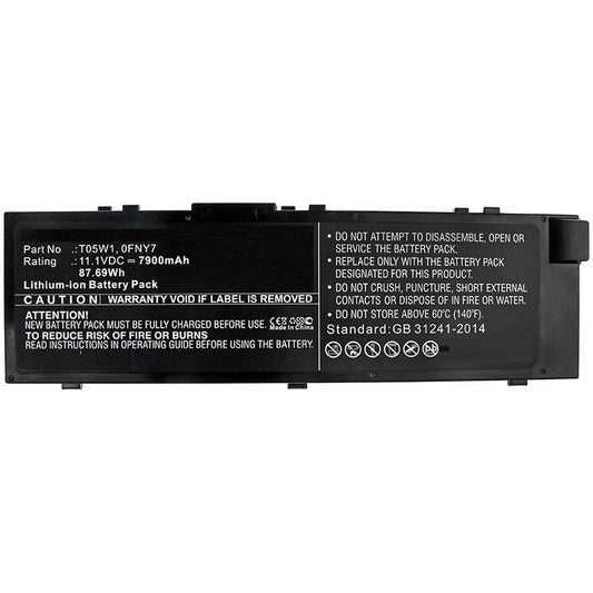 CoreParts Laptop Battery for Dell 87.69Wh 11.1V 7900mAh 87.69Wh Li-ion 11.1V 7900mAh Black for DELL Notebook, Laptop Precision 15 7000,