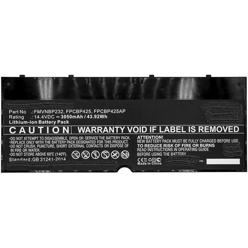 CoreParts Laptop Battery for Fujitsu 45.00Wh 14.4V 3100mAh 44WH Li-Pol 14.4V 3050Ah Black, FUJITSU LifeBook T904 T904U T935 U745