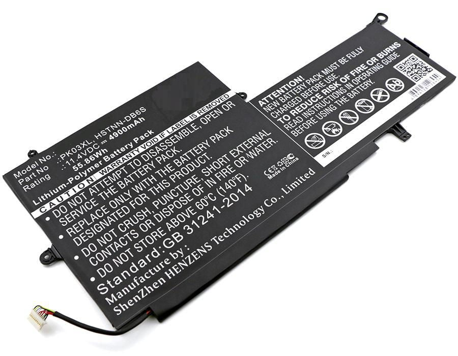CoreParts Laptop Battery for HP 54.72Wh 11.4V 4800mAh 56Wh 3Cells Li-Pol 11.4V 4.9Ah Black