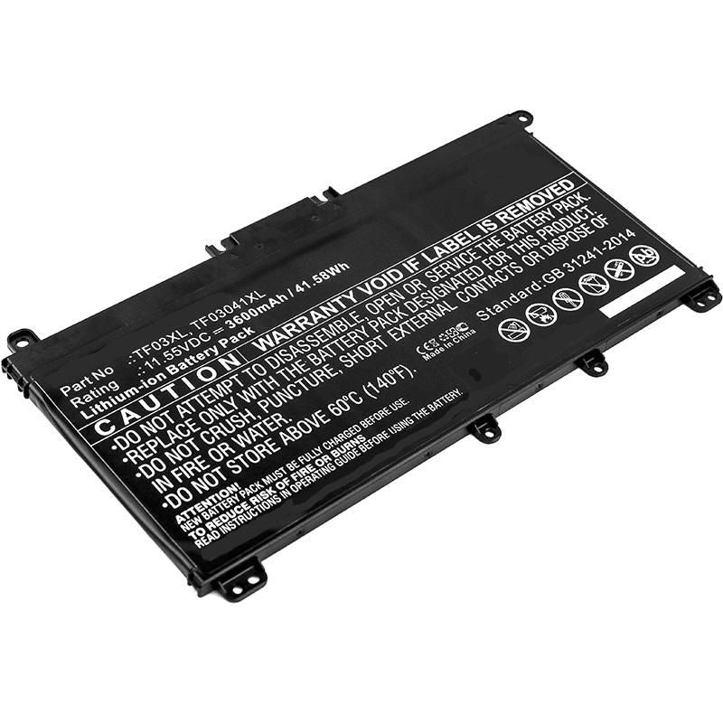 CoreParts Laptop Battery for HP 39.27Wh 11.55V 3400mAh 39Wh Li-ion 11.55V 3400mAh Black TPN-Q190, TPN-Q192, TPN-Q191, HSTNN-IB7Y, TF03041XL,