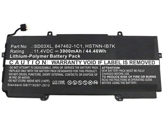 CoreParts Laptop Battery for HP 44.46Wh 11.4V 3900mAh 44Wh Li-Pol 11.4V 3900mAh Black, Chromebook 13 G1