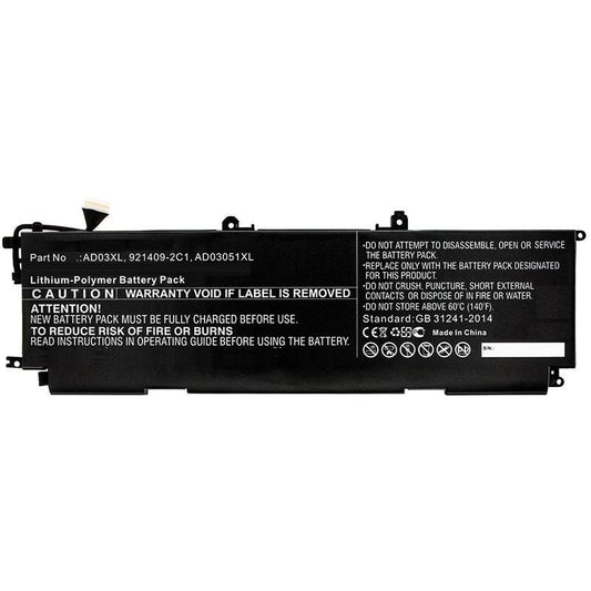CoreParts Laptop Battery for HP 45.51Wh 11.1V 4100mAh 45.51WH Li-Pol 11.1V 4100mAh Envy 13-ad000, Envy 13-AD001NO, Envy 13-AD001TX
