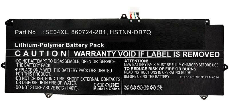 CoreParts Laptop Battery for HP 37.00Wh 7.4V 5000mAh 37.00Wh Li-Pol 7.4V 5000mAh Pro Tablet x2 612 G2, Pro Tablet x2 612 G2(1DT63AW), Pro Tablet x2