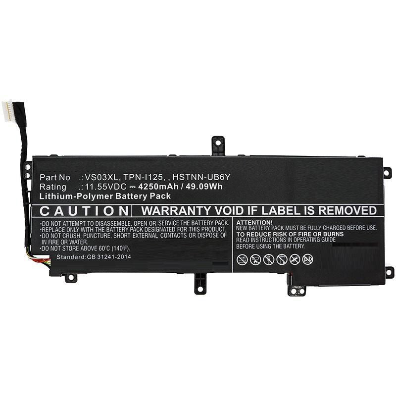 CoreParts Laptop Battery for HP 47.31Wh 11.4V 4150mAh 49.09Wh Li-Pol 11.55V 4250mAh Black for HP Notebook, Laptop Envy 15-AS000, Envy 15-AS000NF,
