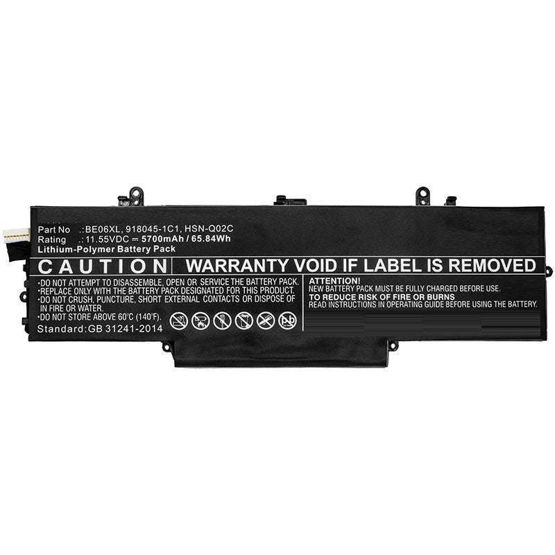 CoreParts Laptop Battery for HP 61.56Wh 11.4V 5400mAh 62Wh Li-Pol 11.55V 5400mAh Black for HP Notebook, Laptop EliteBook 1040 G4, Elitebook 1040