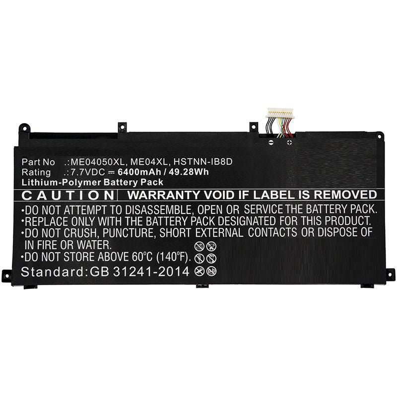 CoreParts Laptop Battery for HP 45.60Wh 7.6V 6000mAh 46Wh Li-Pol 7.7V 6000mAh Black for HP Notebook, Laptop Elite x2 1013, ELITE x2 1013 G3, Elite x2