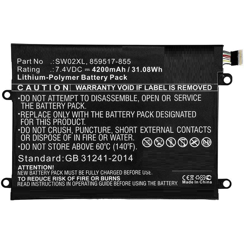 CoreParts Laptop Battery for HP 30.00Wh 7.4V 4000mAh 30Wh Li-Pol 7.4V 4000mAh Black for HP Notebook, Laptop 10-P018WM, Notebook x2, Notebook X2