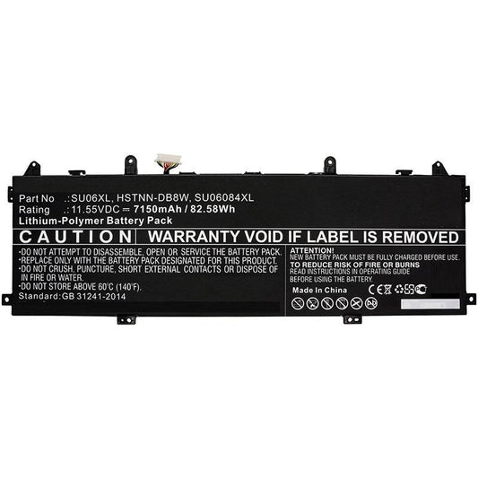 CoreParts Laptop Battery for HP 82.58Wh 11.55V 7150mAh 82.58Wh Li-Pol 11.55V 7150mAh Black for HP Notebook, Laptop Spectre X360 15-DF0000, Spectre