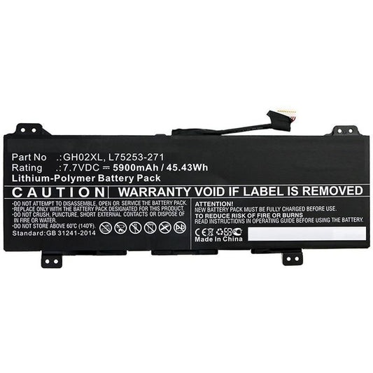 CoreParts Laptop Battery for HP 45.43Wh 7.7V 5900mAh 45.43Wh Li-Pol 7.7V 5900mAh Black for HP Notebook, Laptop 11 G8 EE, Chromebook 11 G8 EE