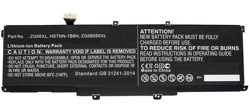 CoreParts Laptop Battery for HP 71.61Wh 11.55V 6200mAh 72.00Wh Li-ion 11.55V 6200mAh Black for HP Notebook, Laptop ZBook Studio G5, ZBook Studio G5