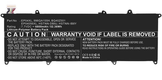 CoreParts Laptop Battery for HP 52.36Wh 7.7V 6800mAh 52Wh Li-Pol 7.7V 6800mAh Black, Elite Dragonfly G1, Elite Dragonfly G2, Elite Dragonfly-8MK79EA,