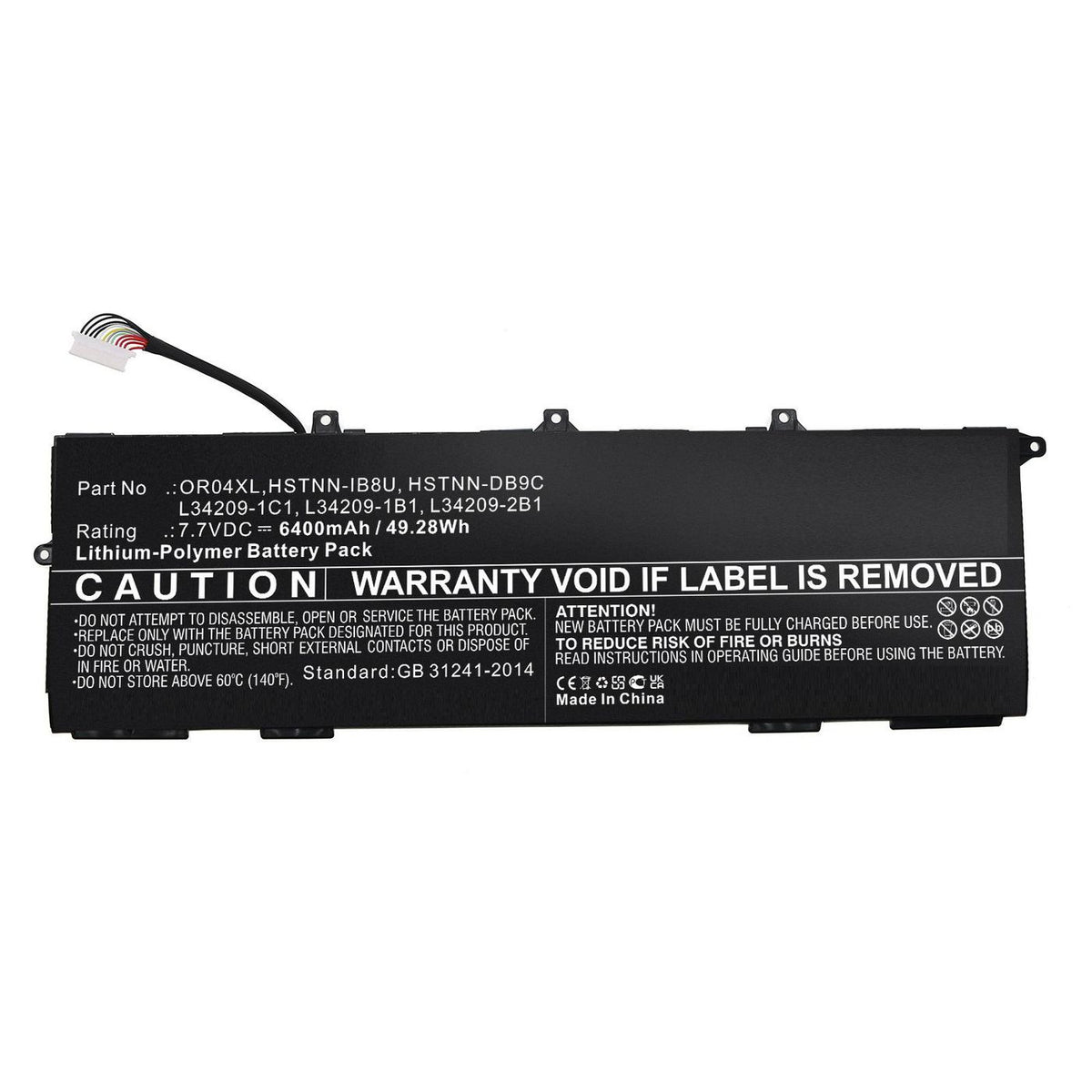 CoreParts Laptop Battery for HP 50.16Wh 7.6V 6600mAh 52Wh Li-Polymer 7.7V 6700mAh, Black for EliteBook X360 830 G6