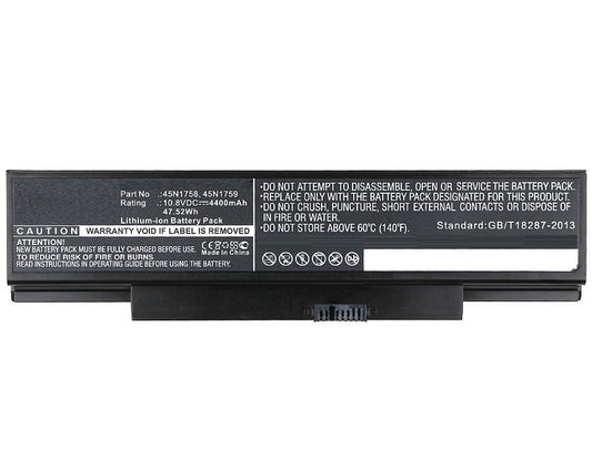 CoreParts Laptop Battery for Lenovo 47.52Wh 10.8V 4400mAh 48Wh Li-ion 10.8V 4400mAh Black, ThinkPad Edge E550, ThinkPad Edge E550C, ThinkPad